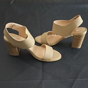 Tan Block Heel Sandals
